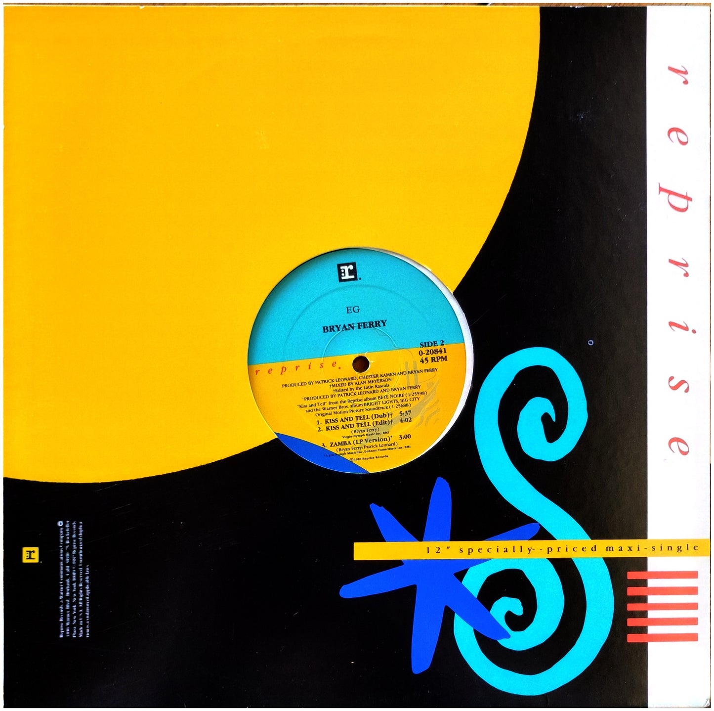 BRYAN FERRY - KISS & TELL | 12" MAXI SINGLE USADO