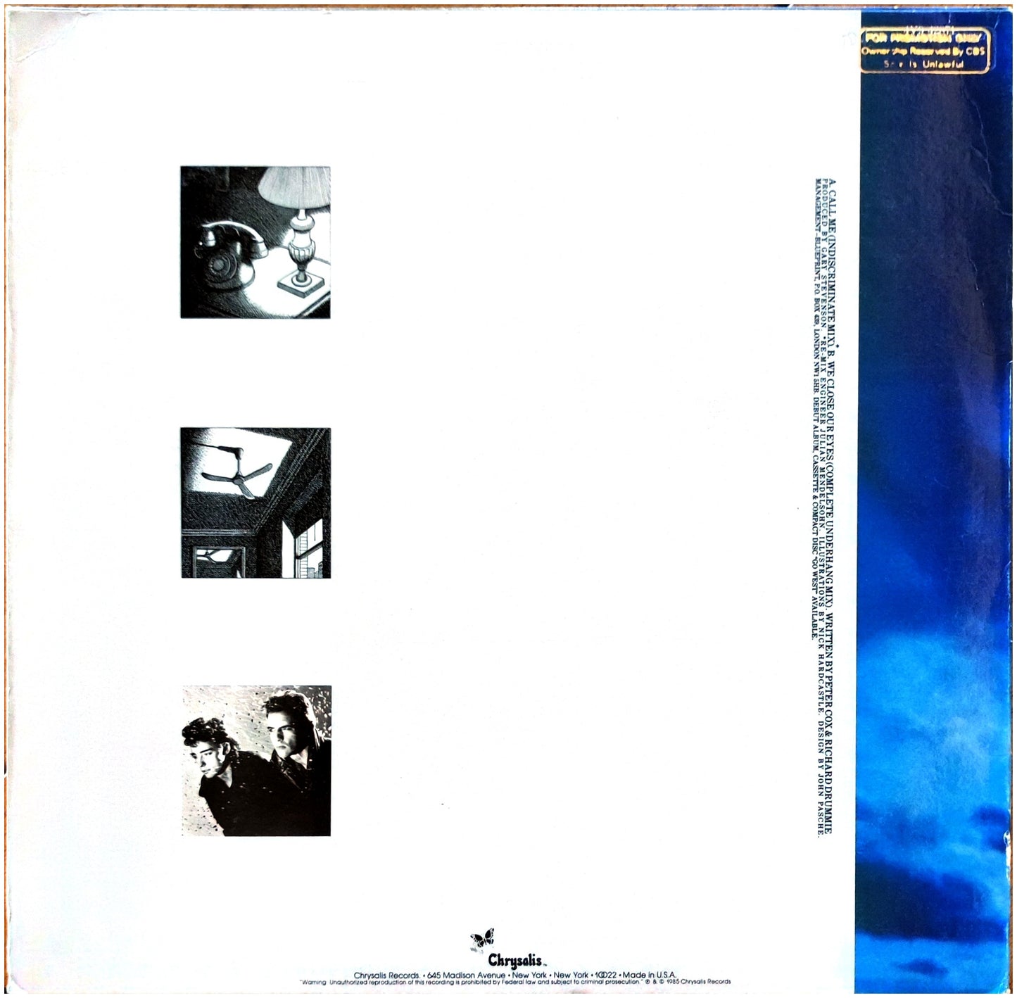 GO WEST - CALL ME/WE CLOSE OUR EYES | 12" MAXI SINGLE USADO