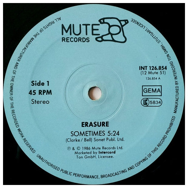 ERASURE - SOMETIMES | 12" MAXI SINGLE USADO