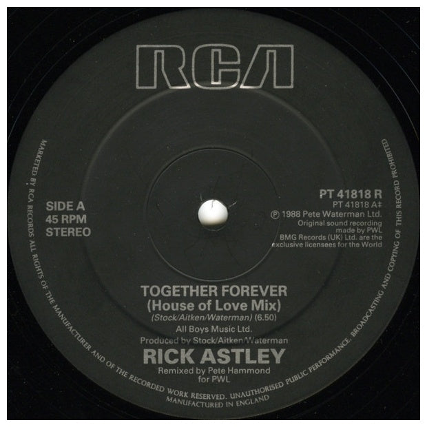 RICK ASTLEY - TOGETHER FOREVER (HOUSE REMIX) | 12" MAXI SINGLE USADO