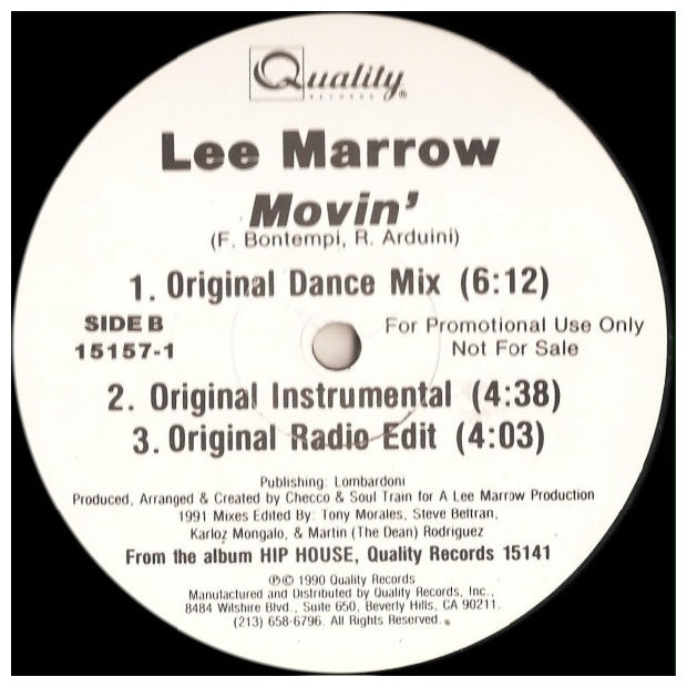 LEE MARROW - MOVIN' | 12" MAXI SINGLE USADO