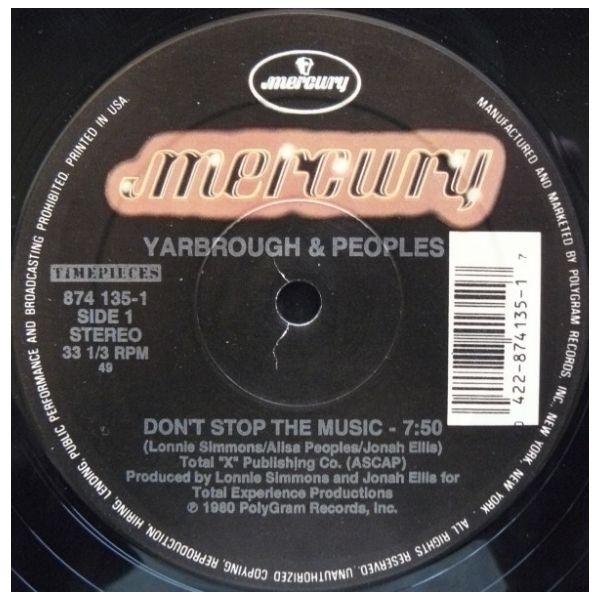YARBROUGH & PEOPLES - DON'T STOP THE MUSIC | 12" MAXI SINGLE USADO