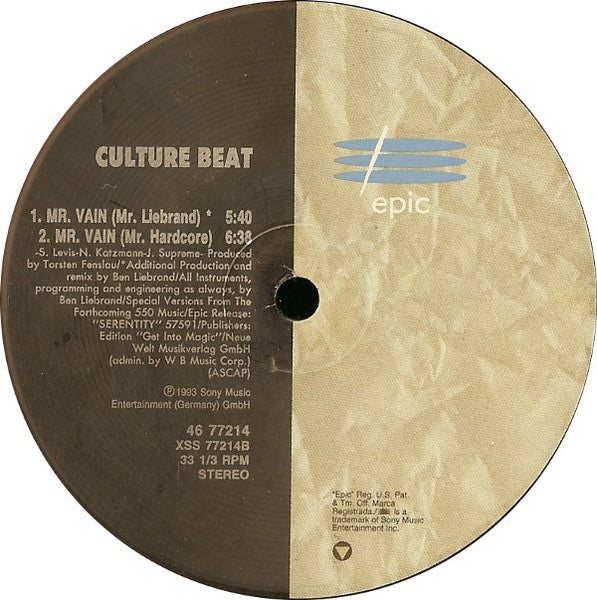 CULTURE BEAT - MR. VAIN | 12" MAXI SINGLE USADO