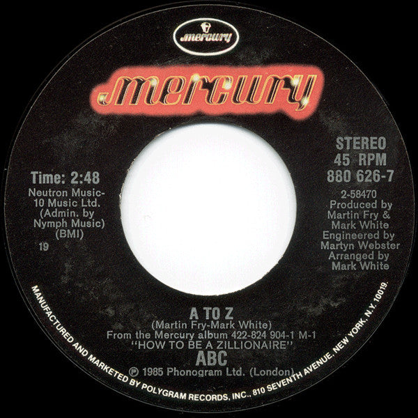 ABC - BE NEAR ME | 7" SINGLE VINILO USADO