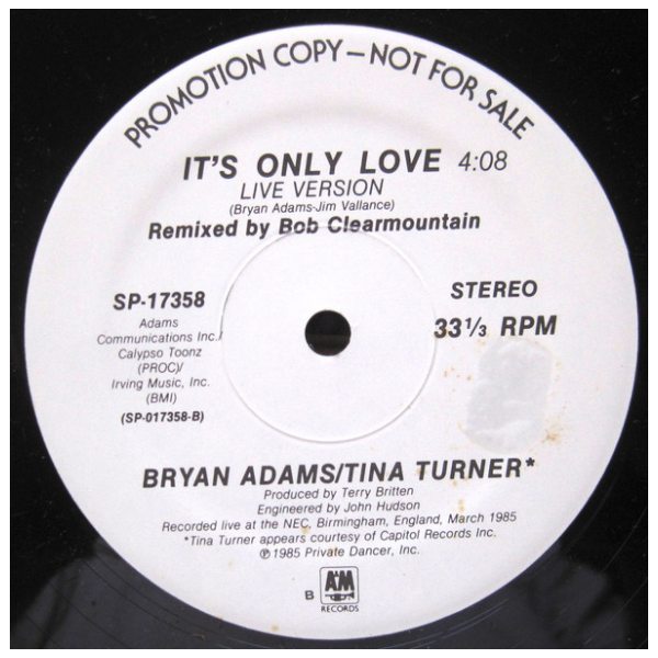 BRYAN ADAMS FT. TINA TURNER - IT'S ONLY LOVE | 12" MAXI SINGLE USADO