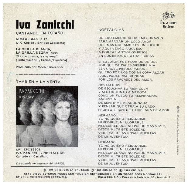 IVA ZANICCHI - NOSTALGIAS | 7" SINGLE VINILO USADO