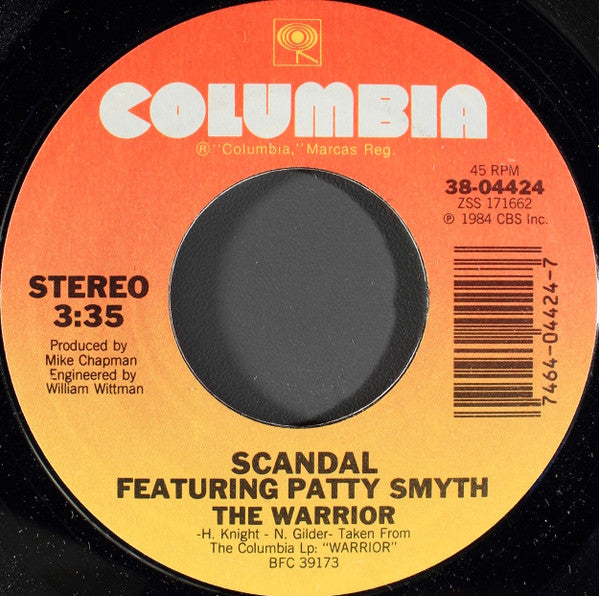 SCANDAL FT. PATTY SMITH - THE WARRIOR | 7" SINGLE VINILO USADO
