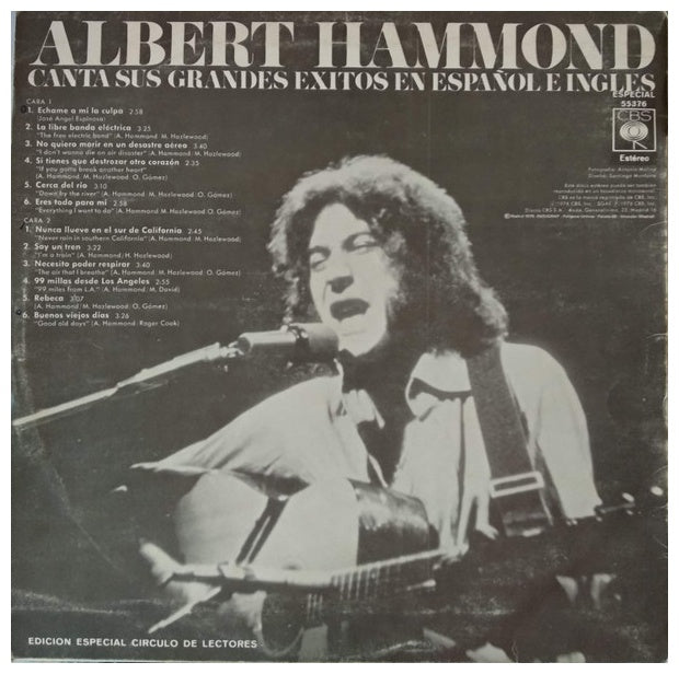 ALBERT HAMMOND - CANTA SUS GRANDES EXITOS EN ESPAÑOL E INGLES | VINILO USADO