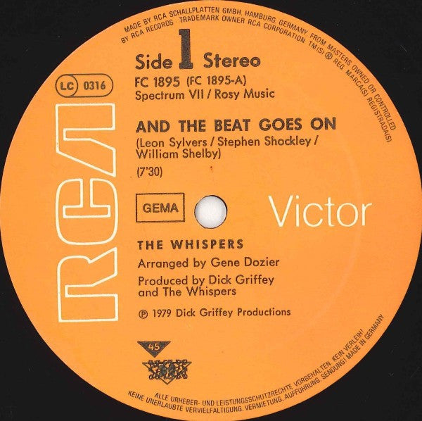 WHISPERS - AND THE BEAT GOES ON | 12" MAXI SINGLE USADO