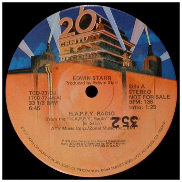 EDWIN STARR - H.A.P.P.Y. RADIO | 12" MAXI SINGLE USADO