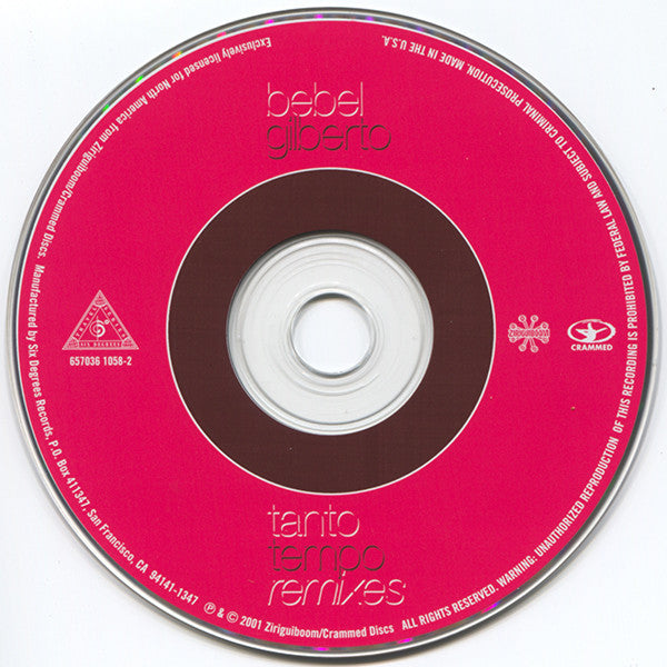 BEBEL GILBERTO - TANTO TEMPO REMIXES | CD USADO