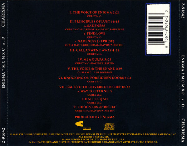 ENIGMA - MCMXC A.D. | CD USADO