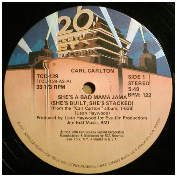 CARL CARLTON - SHE'S A BAD MAMA JAMA | 12" MAXI SINGLE USADO