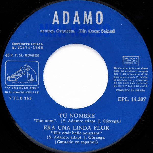 ADAMO - TU NOMBRE/UN MECHON DE TU CABELLO | 7" SINGLE VINILO USADO