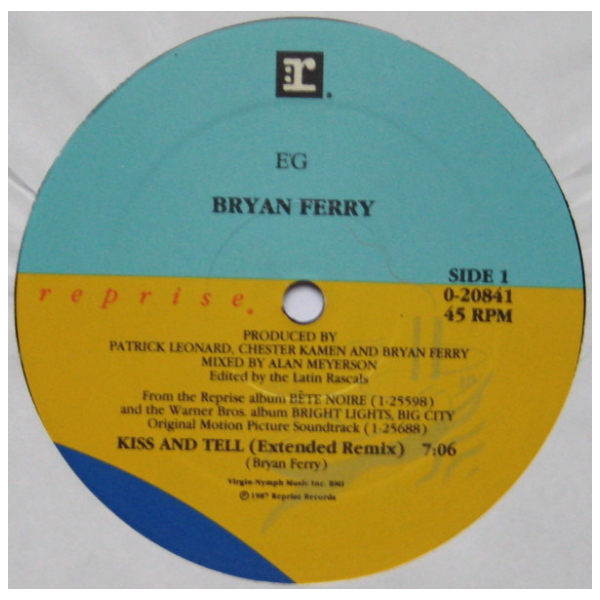 BRYAN FERRY - KISS AND TELL | 12" MAXI SINGLE USADO