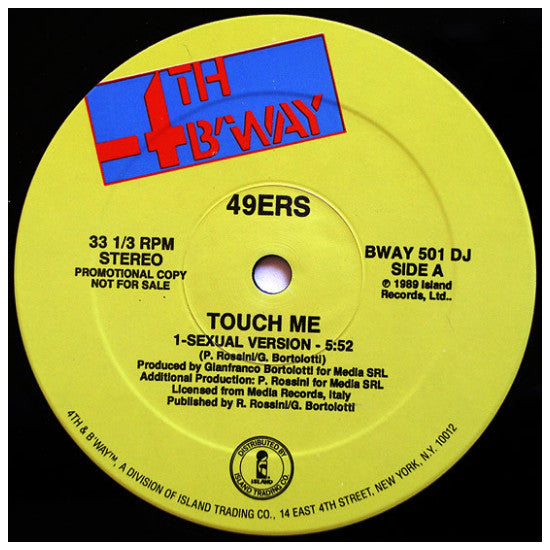 49ERS - TOUCH ME | 12" MAXI SINGLE USADO