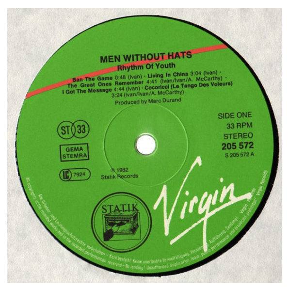 MEN WITHOUT HATS - RHYTHM OF YOUTH | VINILO USADO