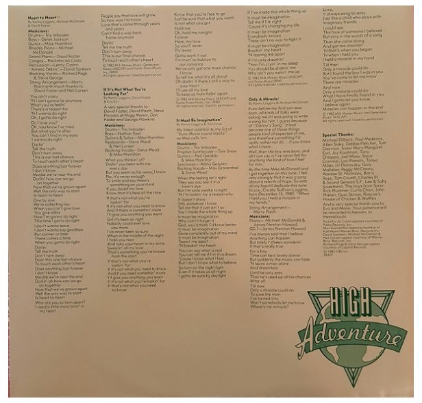 KENNY LOGGINS - HIGH ADVENTURE | VINILO USADO