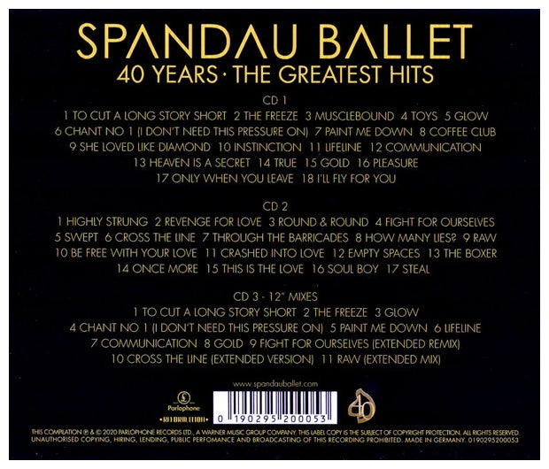 SPANDAU BALLET - 40 YEARS: THE GREATEST HITS (3CD) | CD