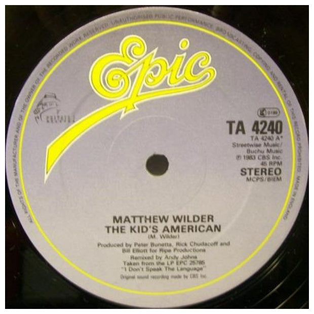 MATTHEW WILDER - THE KIDS AMERICAN | 12" MAXI SINGLE USADO
