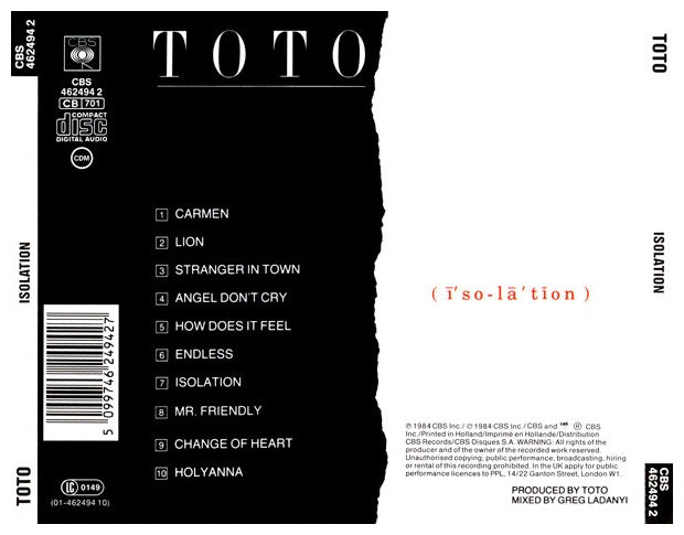 TOTO - ISOLATION | CD
