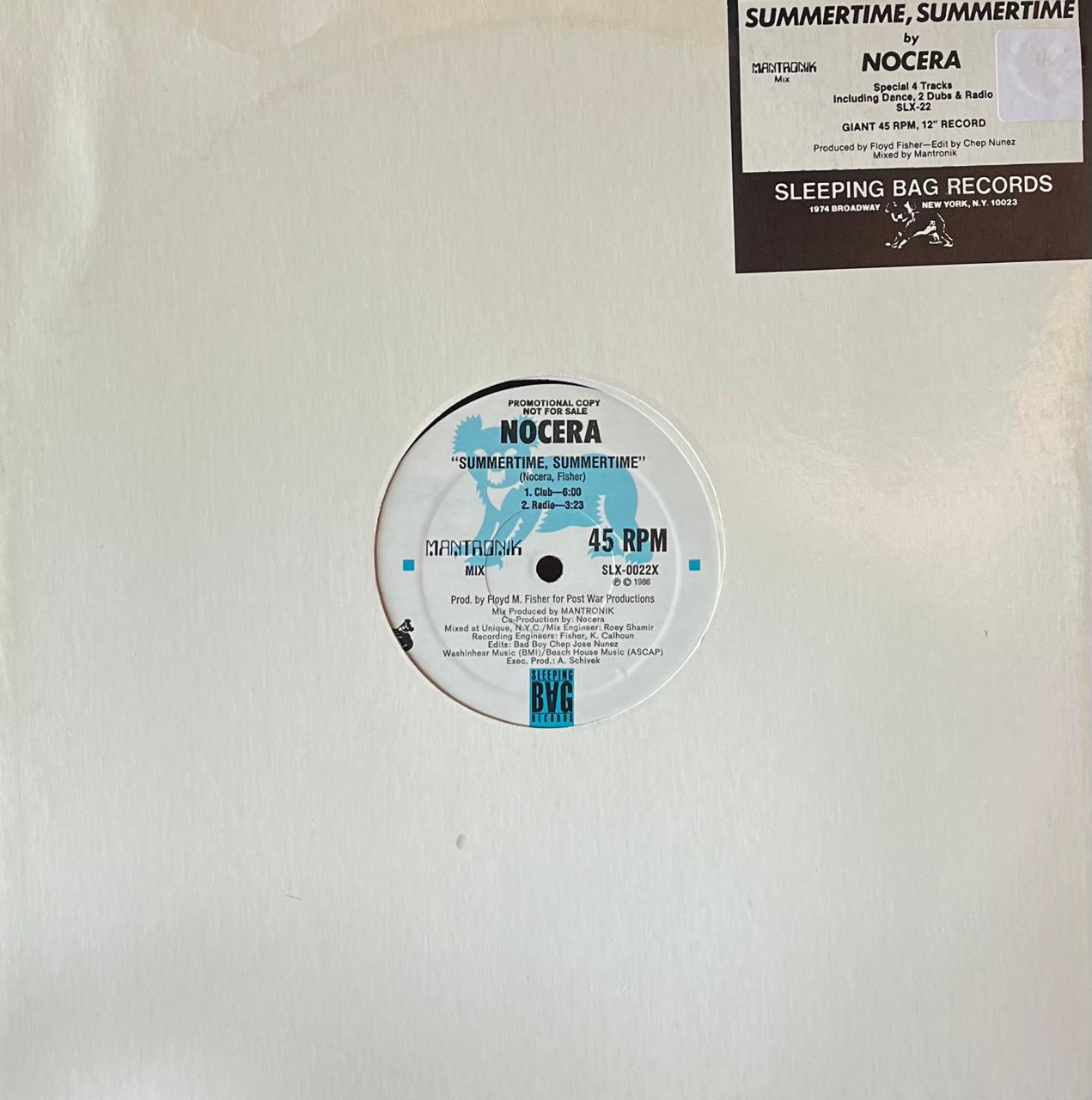 NOCERA - SUMMERTIME,SUMMERTIME (PROMO) | 12'' MAXI SINGLE USADO