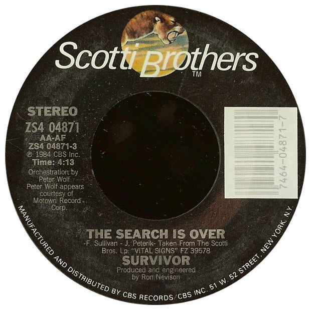 SURVIVOR - THE SEARCH IS OVER | 7" SINGLE USADO