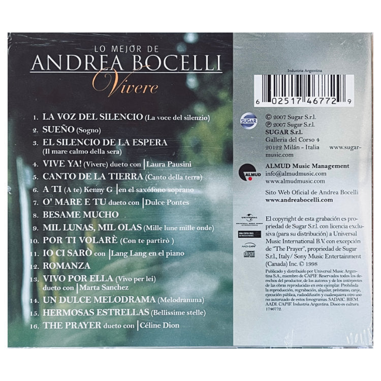 ANDREA BOCELLI - VIVERE: LO MEJOR (EDICION ESPAÑOL) | CD