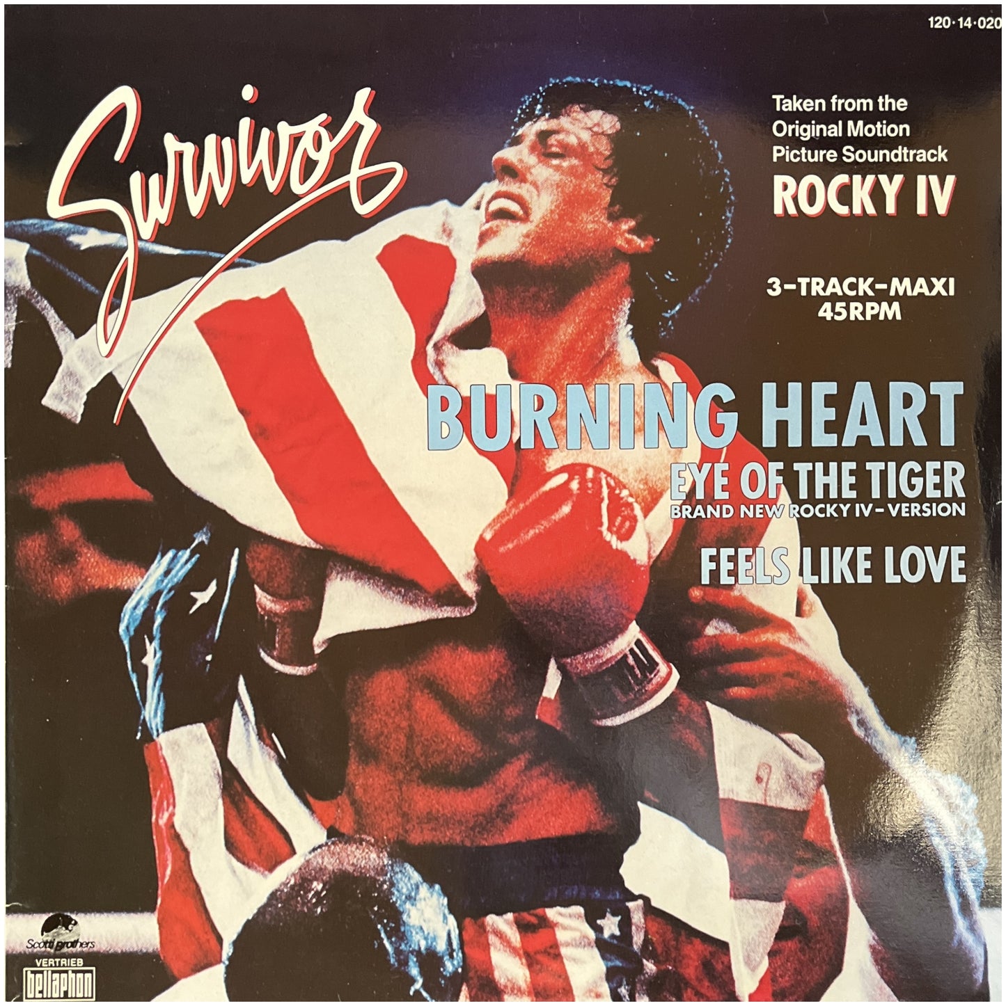 SURVIVOR - BURNING HEART/EYE OF THE TIGER | 12" MAXI SINGLE USADO