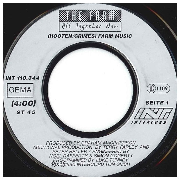 THE FARM - ALL TOGETHER NOW | 7" SINGLE USADO