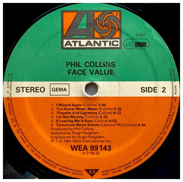 PHIL COLLINS - FACE VALUE | VINILO USADO