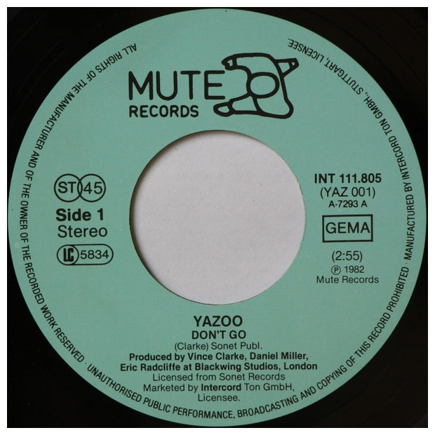 YAZOO - DON'T GO | 7" SINGLE USADO