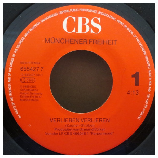 MUNCHENER FREIHEIT - VERLIEBEN VERLIEREN | 7" SINGLE USADO