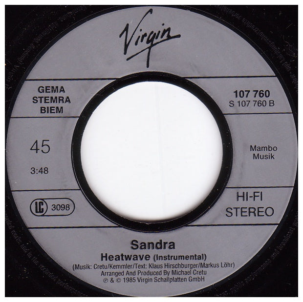 SANDRA - IN THE HEAT OF THE NIGHT | 7" SINGLE USADO