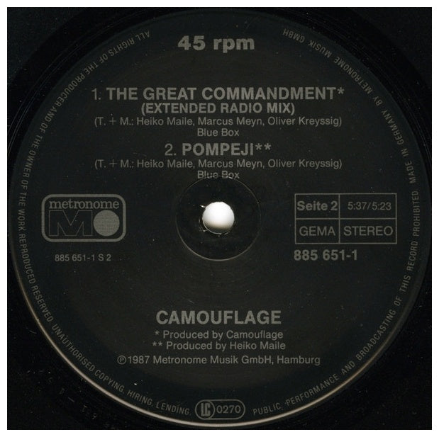 CAMOUFLAGE - THE GREAT COMMANDMENT | 12" MAXI SINGLE USADO