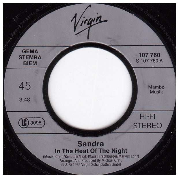 SANDRA - IN THE HEAT OF THE NIGHT | 7" SINGLE USADO