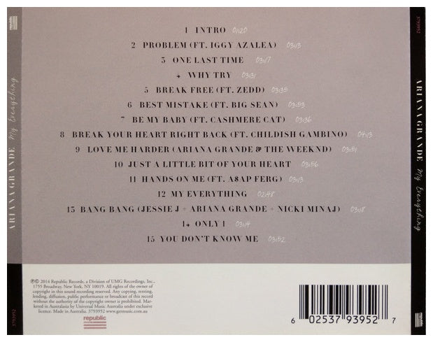 ARIANA GRANDE - MY EVERYTHING | CD