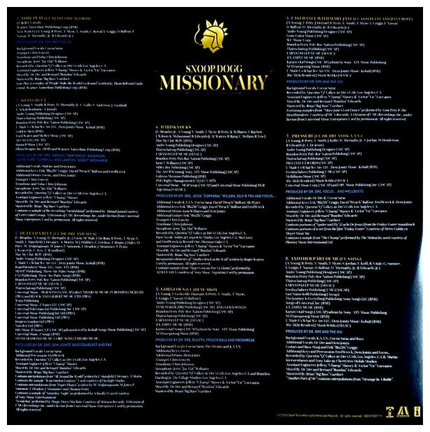 SNOOP DOGG - MISSIONATY (PICTURE DISC) | VINILO