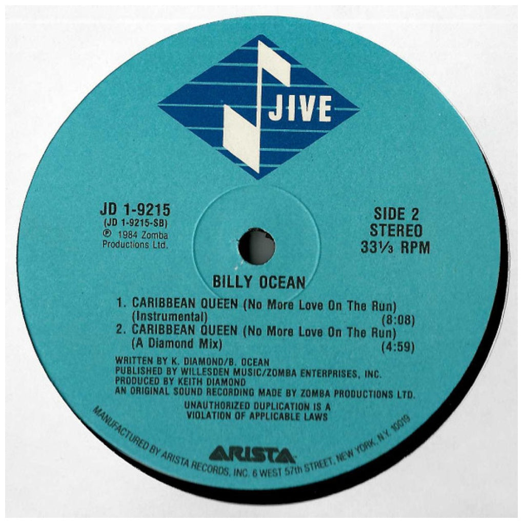 BILLY OCEAN - CARIBBEAN QUEEN (NO MORE LOVE ON THE RUN) | 12" MAXI SINGLE VINILO USADO