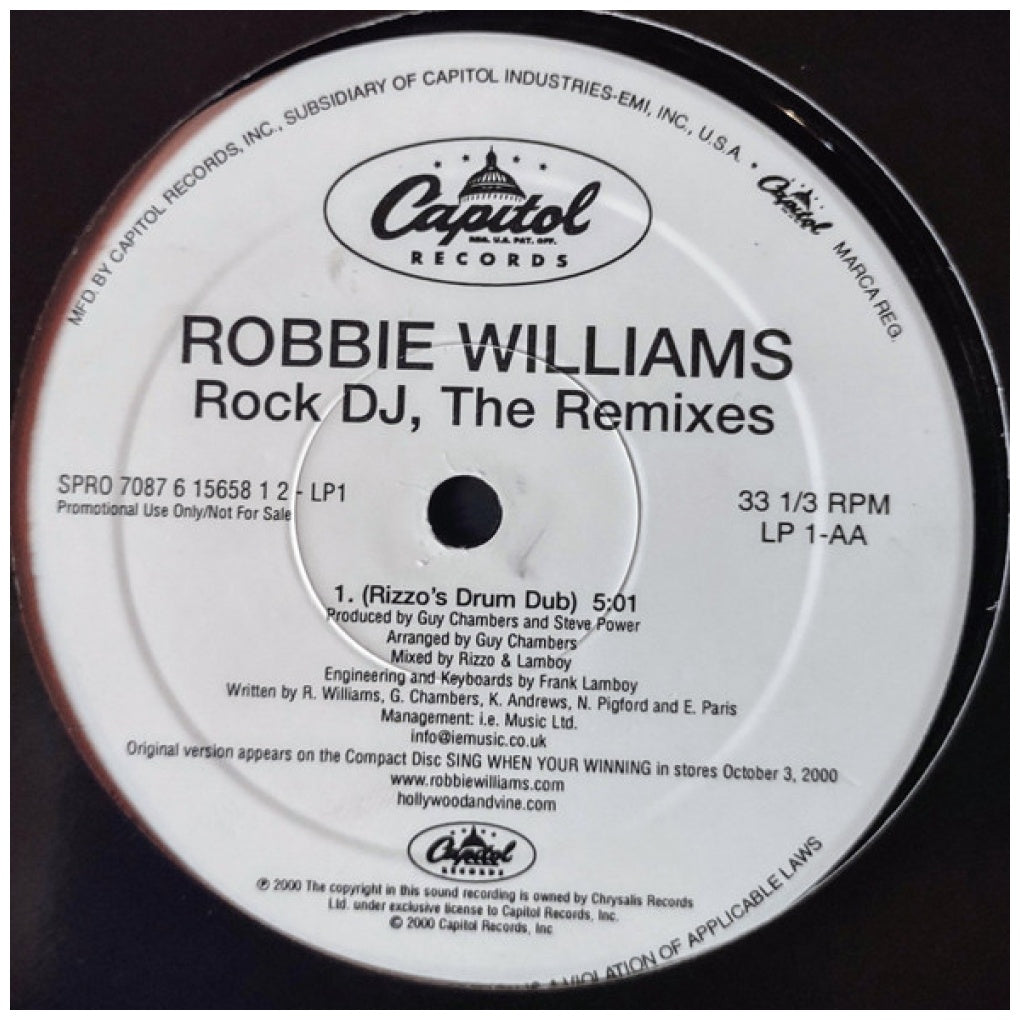 ROBBIE WILLIAMS - ROCK DJ (THE REMIXES) (PROMO COPY) | 12" MAXI SINGLE VINILO USADO