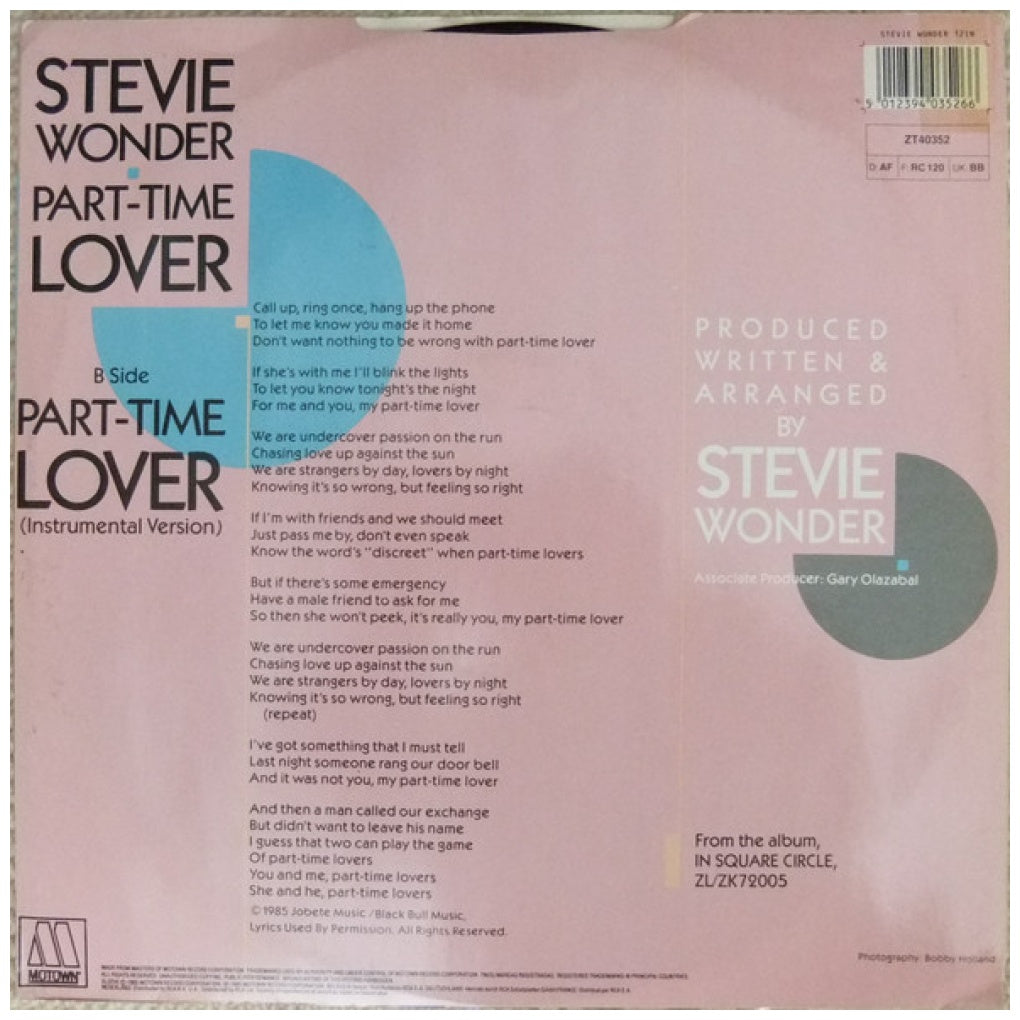 STEVIE WONDER - PART-TIME LOVER | 12" MAXI SINGLE VINILO USADO