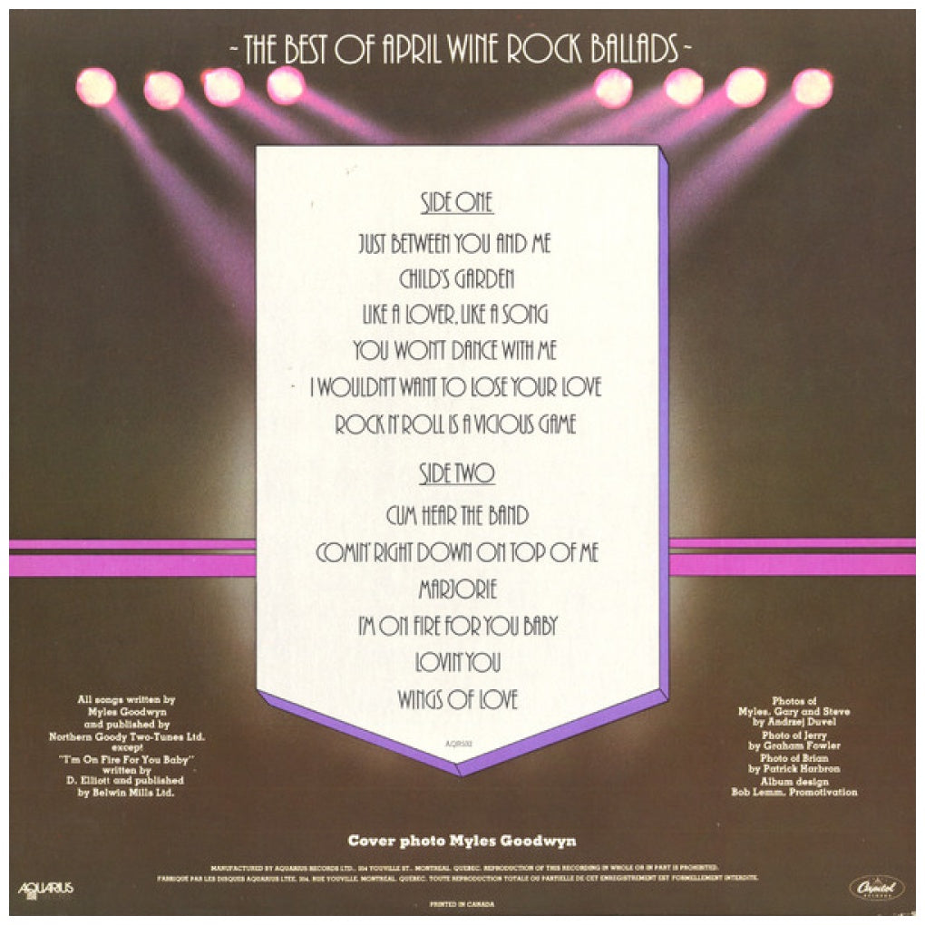 APRIL WINE - THE BEST ROCK BALLADS | VINILO USADO
