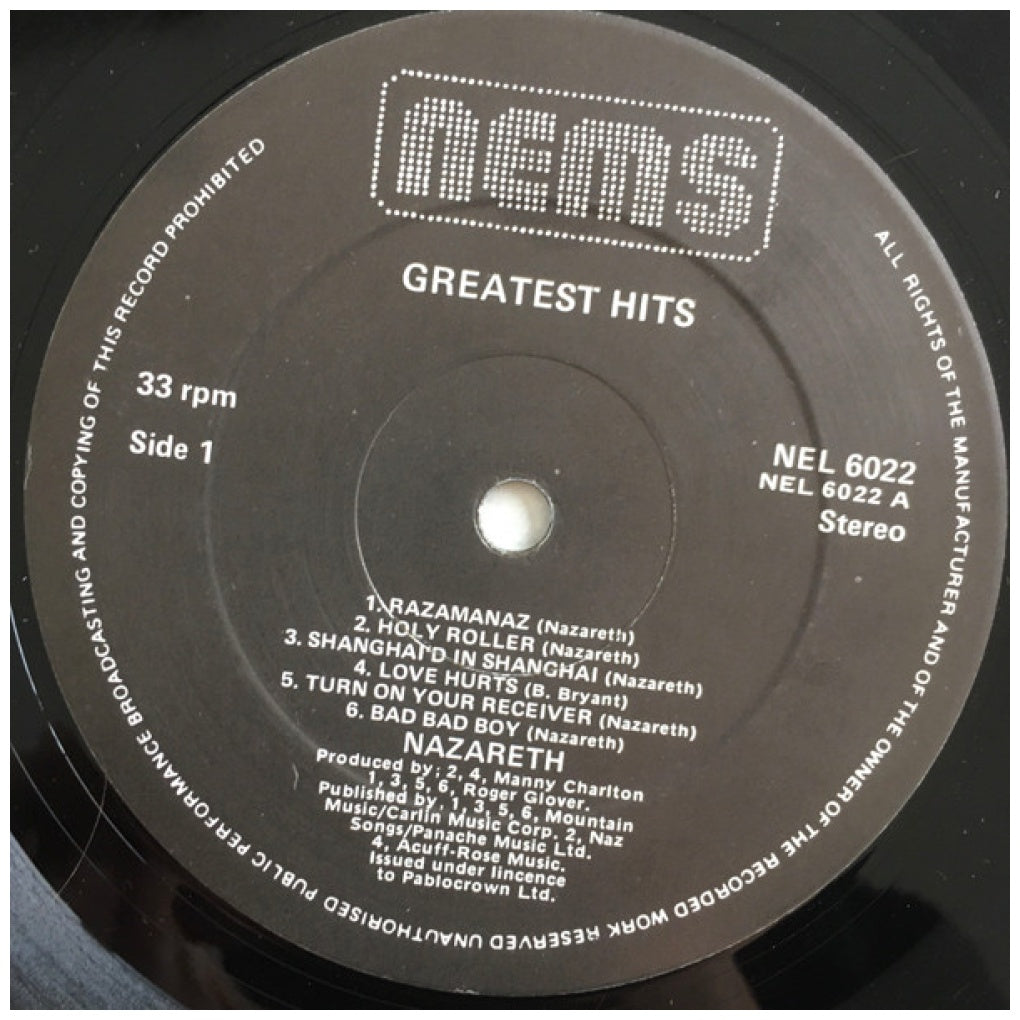NAZARETH - GREATEST HITS (VDE-NUEVO/SELLADO) | VINILO USADO
