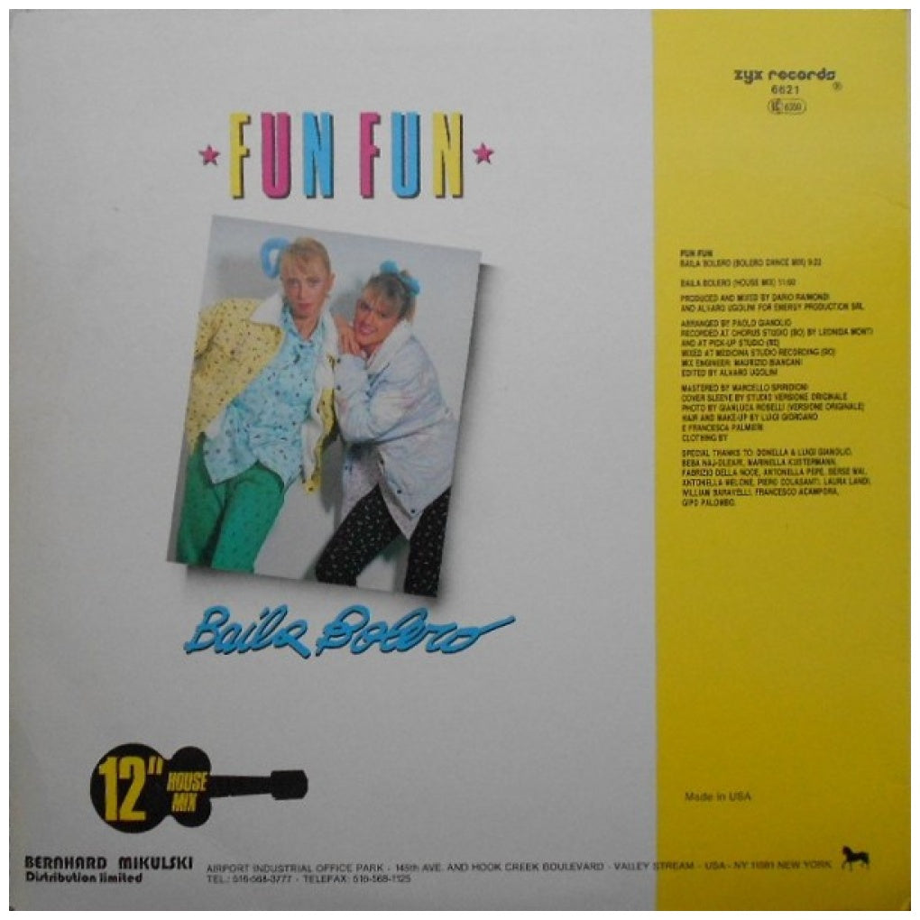 FUN FUN - BAILA BOLERO | 12" MAXI SINGLE USADO