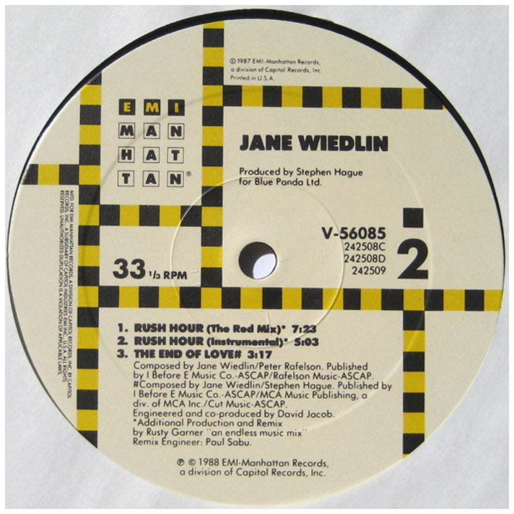 JANE WIEDLIN - RUSH HOUR | 12" MAXI SINGLE USADO