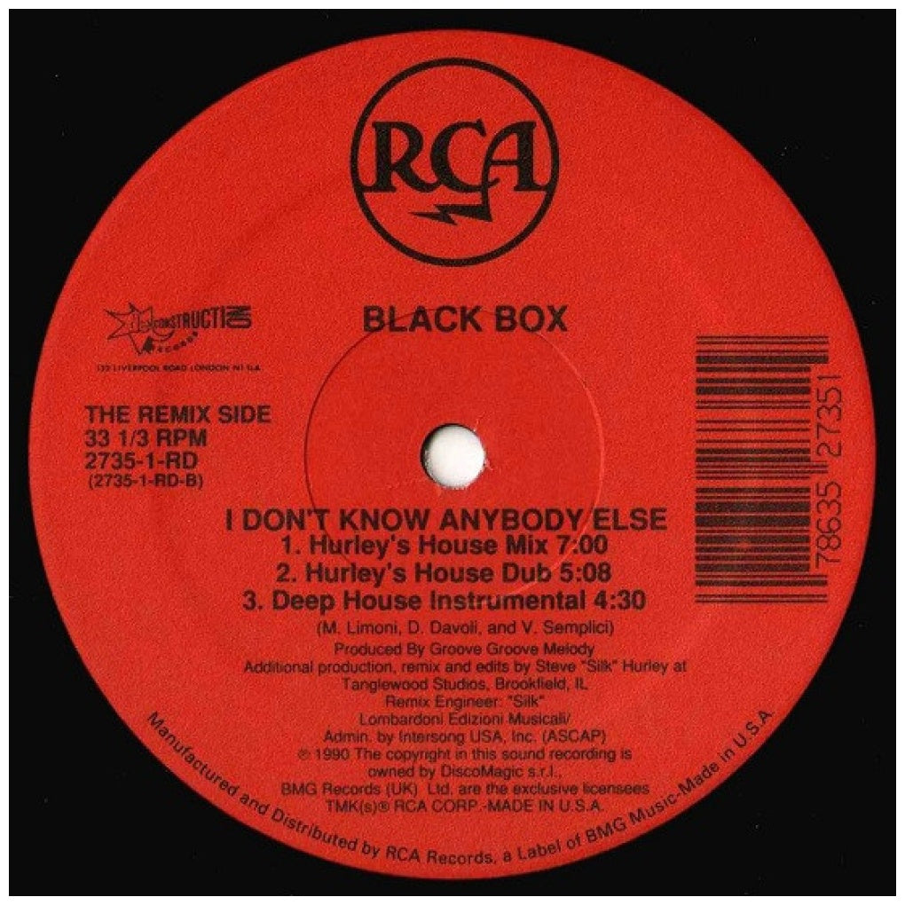 BLACK BOX - I DON'T KNOW ANYBODY ELSE | 12" MAXI SINGLE VINILO USADO