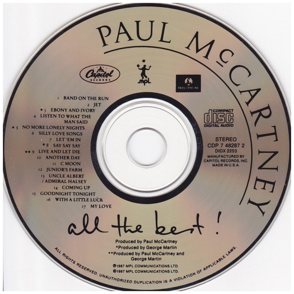 PAUL McCARTNEY - ALL THE BEST | CD USADO