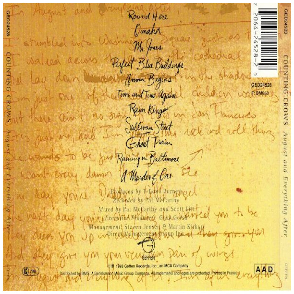 COUNTING CROWS - AUGUST AND EVERYTHING AFTER | CD USADO