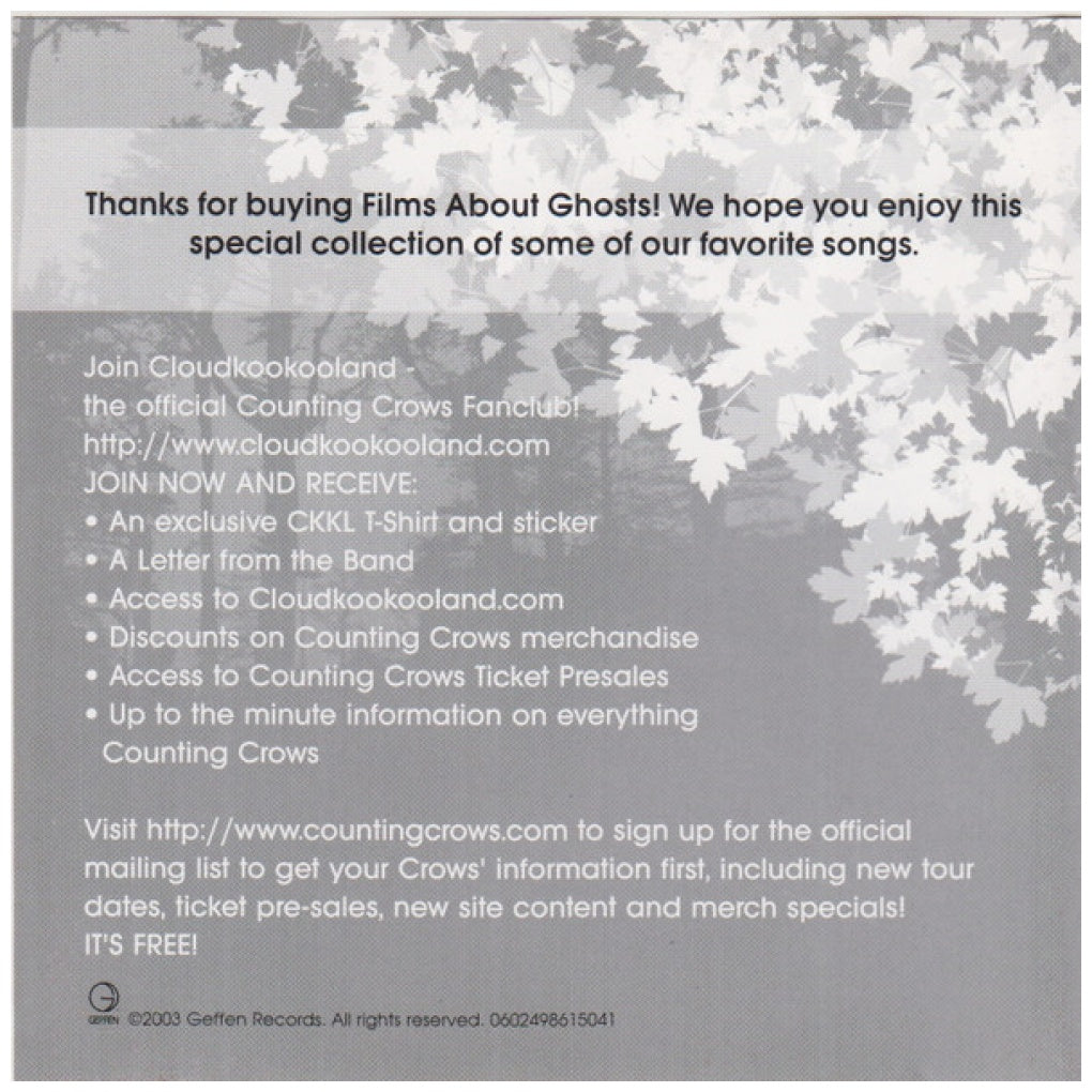 COUNTING CROWS - FILMS ABOUT GHOST: THE BEST OF | CD USADO