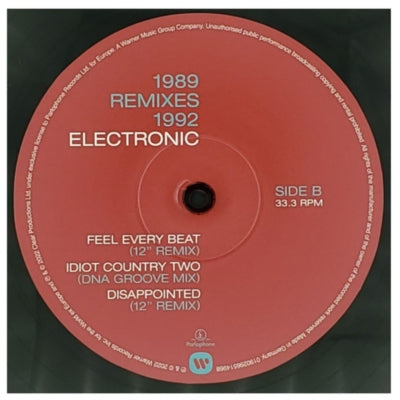 ELECTRONIC - 1989 REMIXES 1992 | VINILO